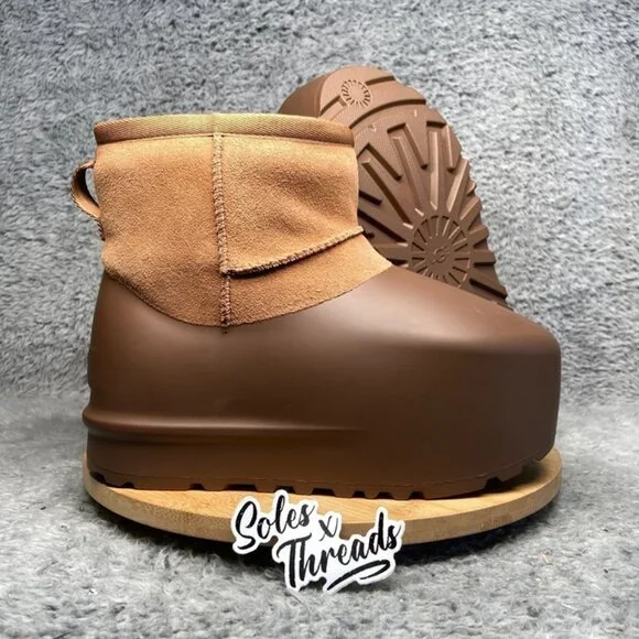 UGG Classic Mini Pumped Molded Boot Size 6 Women Chestnut 1158370 - Picture 1 of 6
